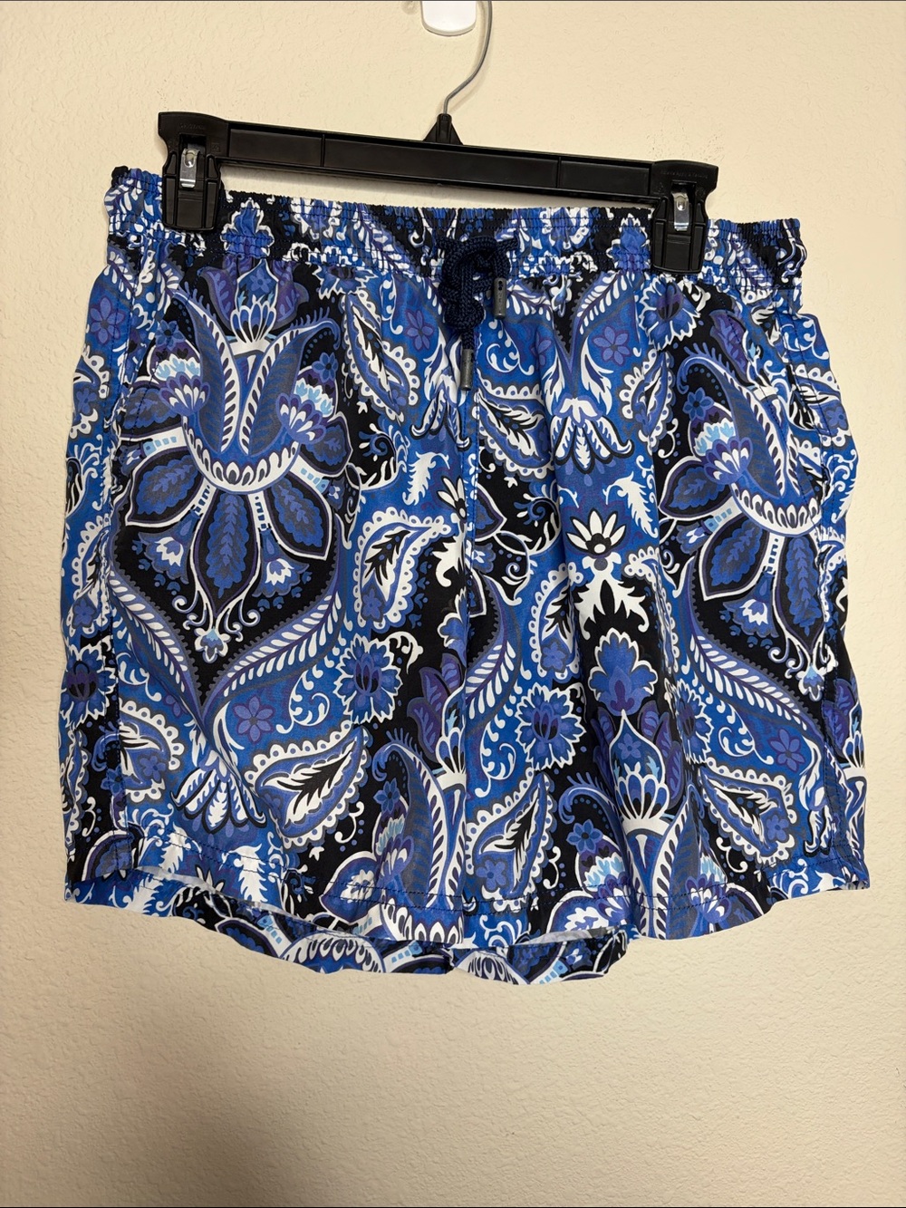 ETRO | Men’s Blue Paisley Print Drawstring Swim Shorts Size Large